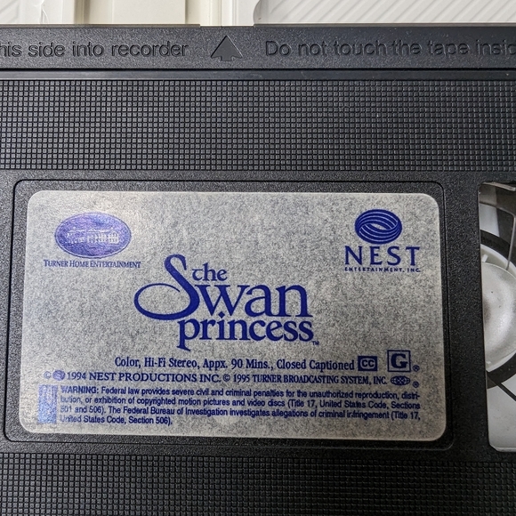 Disney Lot Of 2 VHS Beauty & the Beast A Enchanted Christmas Swan Princess Tapes - Picture 9 of 12